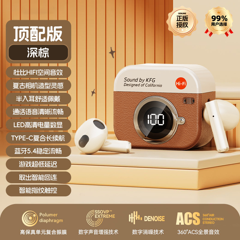 Seleccione estrictamente Q86 modelo privado retro diseño de cámara auriculares Bluetooth auriculares inalámbricos fuente de fábrica en stock al por mayor