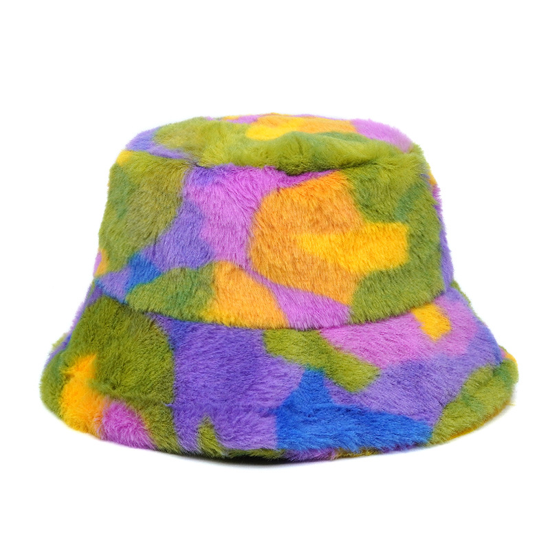 Unisex Beach Color Block Printing Flat Eaves Bucket Hat display picture 4