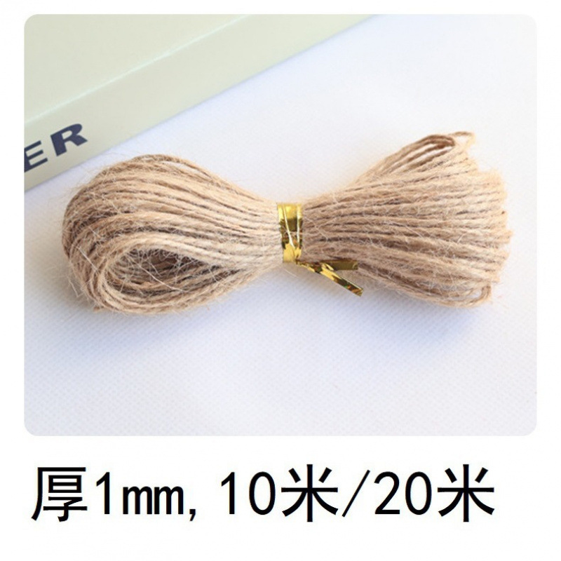 手工剪制麻绳复古天然10米 20米DIY挂牌亚马逊外贸吊牌专用细麻绳