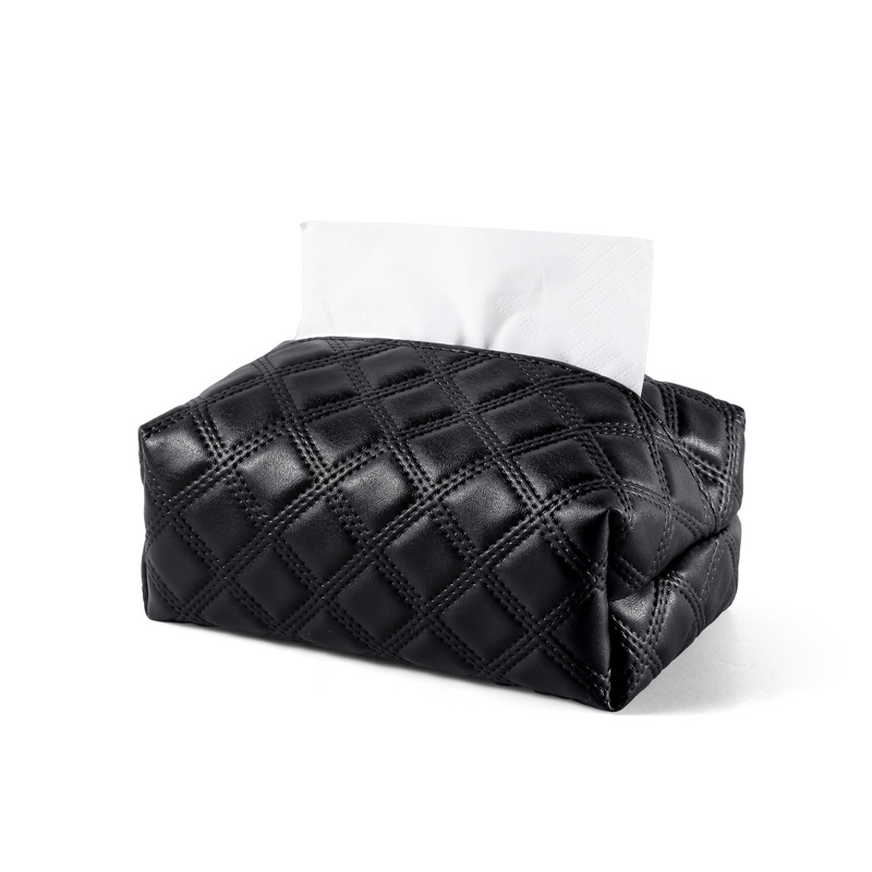 Caja de toallas de cuero tejida de lujo ligero casero de lujo de alto nivel montada en el automóvil sala de estar dormitorio paquete de toallas de comedor