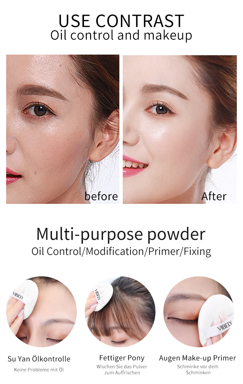 VIBELY Thousand Bird Pattern Breathable Oil-control Setting Powder, Clear, Smooth, Waterproof and sweat-proof Setting Powder puff undefined