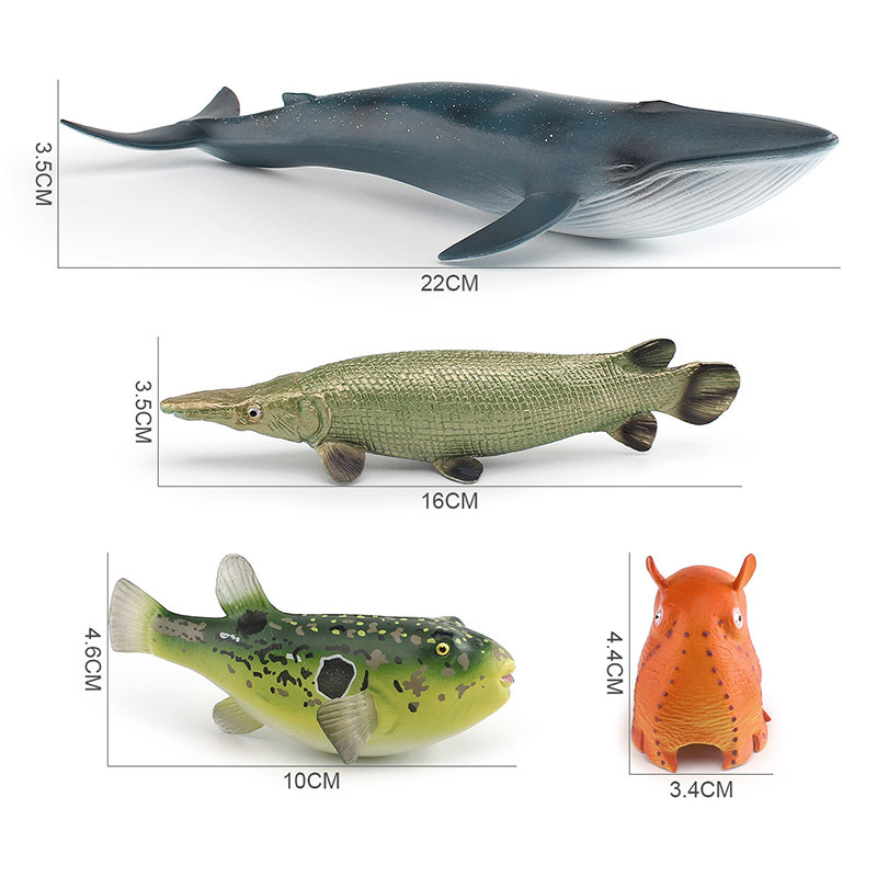 Exportación transfronteriza simulación Marina modelo animal submarino biológico cocodrilo Anguila tortuga de Río Ballena Azul volador elefante pulpo adornos