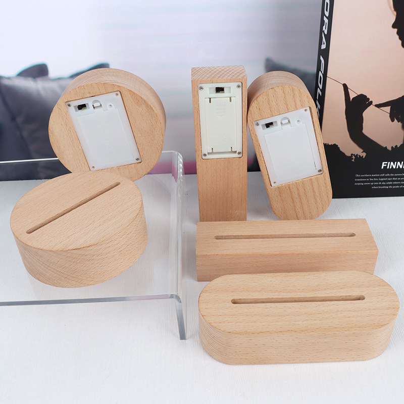 In stock wholesale wireless touch night light Base No. 7 battery DIY creative light acrylic luminous base