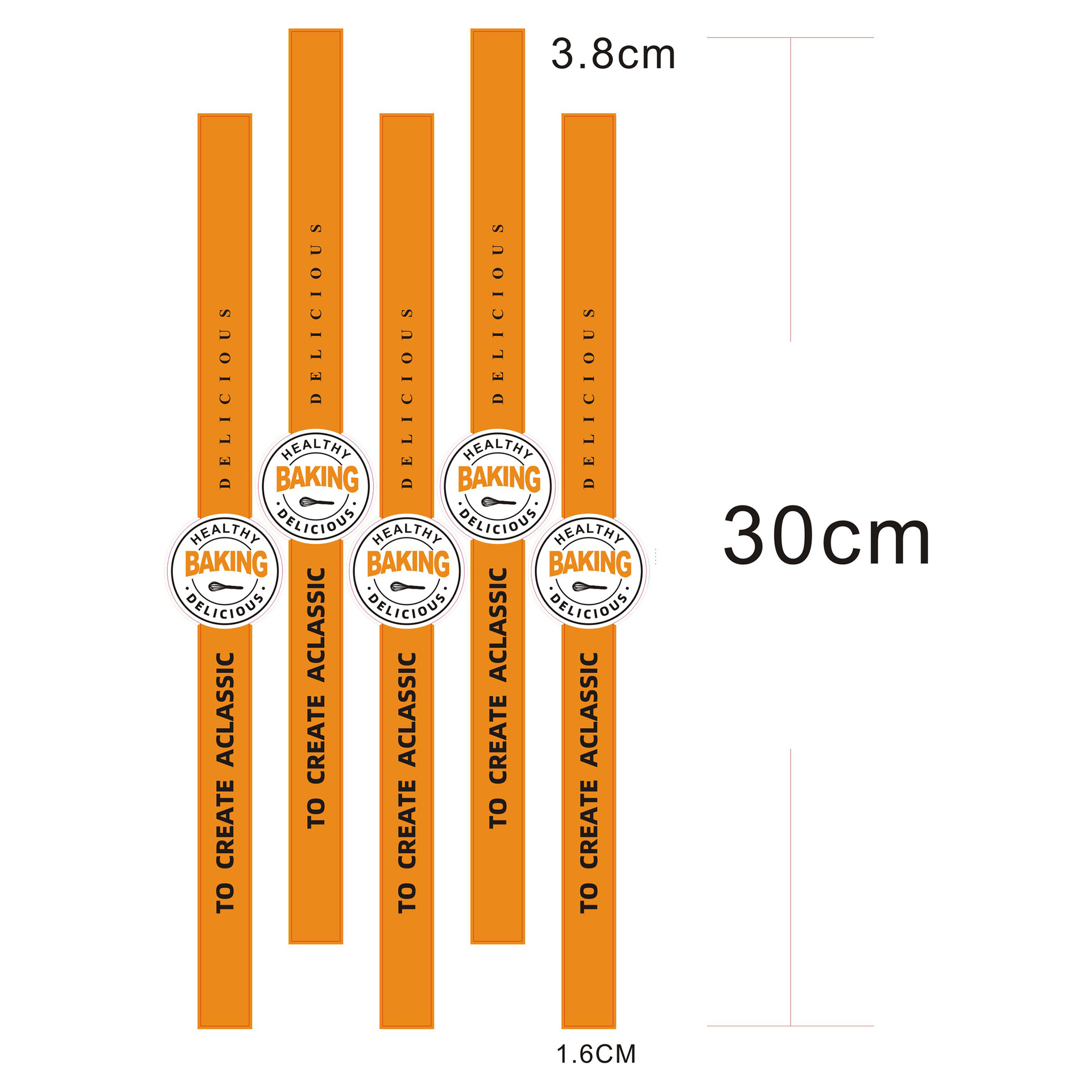 baking橙色 30x1.6x3.8cm