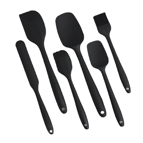 Amazon Hot Selling Silicone Kitchenware Colorful Grain Cream Spatula Six-piece Set Baking Tools Spatula Oil Brush Set