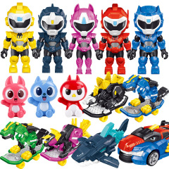Mini Agents Toy Scooter Super Dinosaur Power Children's Transformation Mecha King Kong Robot Model