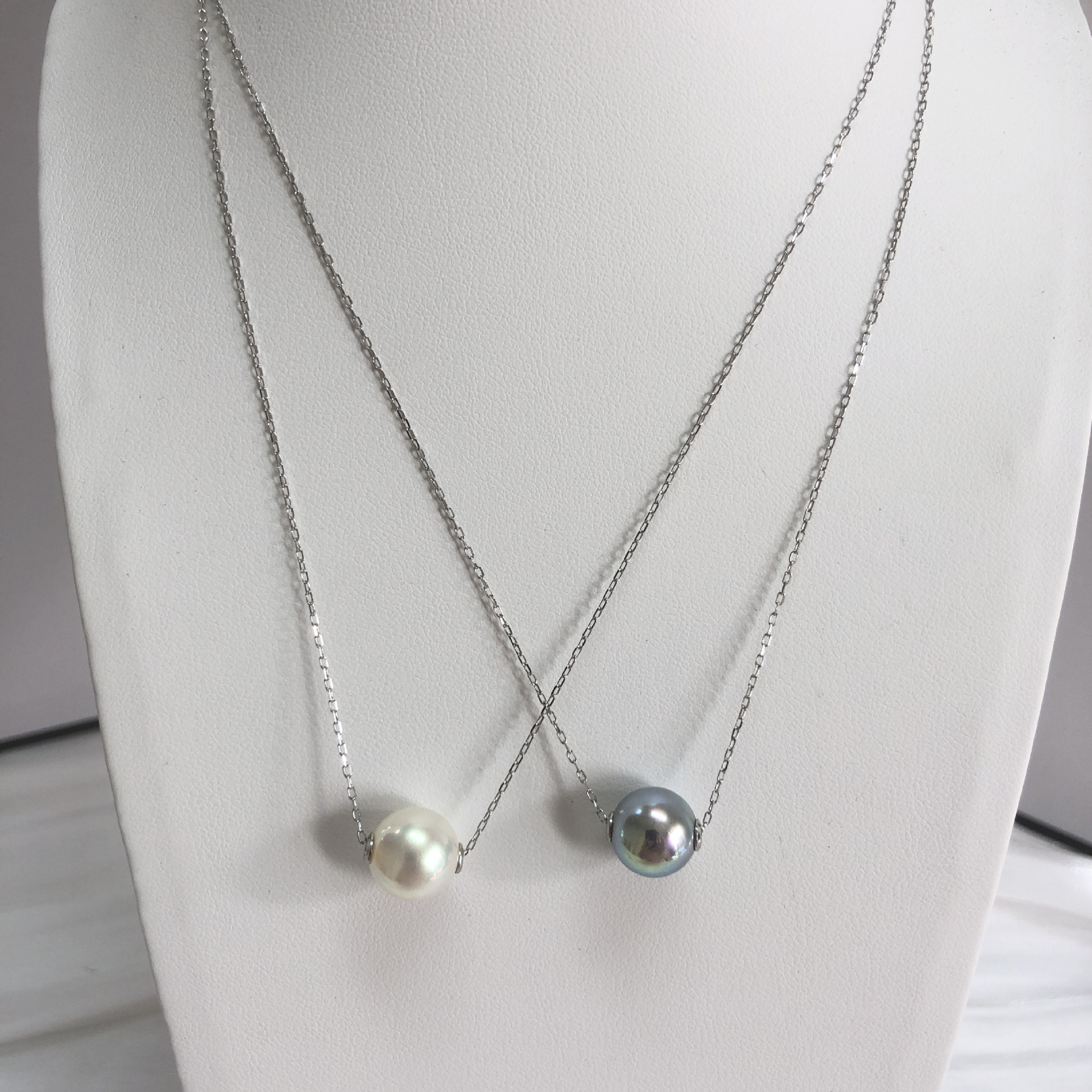 925 sterling silver Chain Material 1 Piece Quantity Freshwater Pearl Sterling Silver Geometric Pendant Necklace