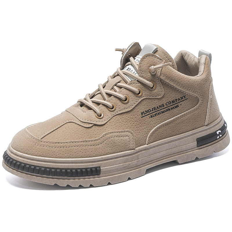 Zapatos de hombre 2023 otoño nuevos zapatos de trabajo antideslizantes resistentes al desgaste zapatos de trabajo de los hombres de moda todo partido de suela gruesa Martin botas hombres