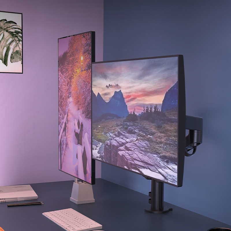 Mulex Computer Monitor Stand Cantilever Dual Screen Rotating Lift Base Punch-free Desktop Universal Stand
