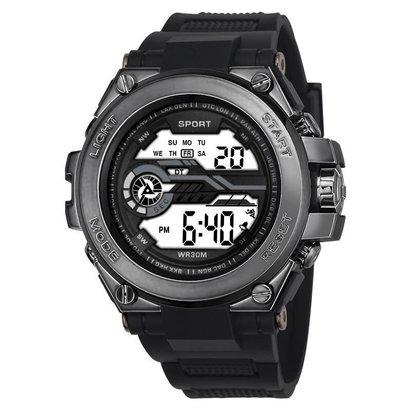 Tendencia de deportes al aire libre simple estudiantes relojes electrónicos alarma cronógrafo multifuncional hombre luz nocturna relojes electrónicos en stock