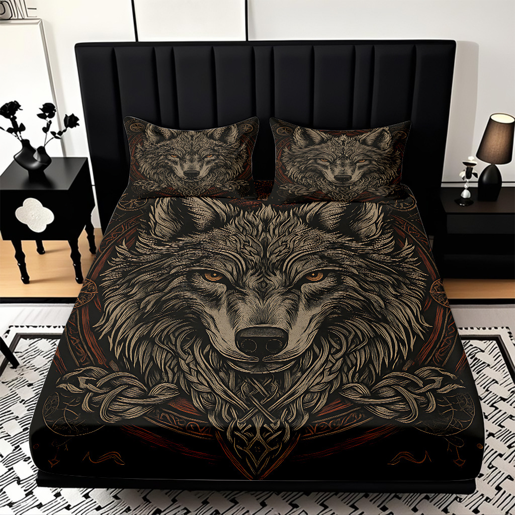 TEMU / JIT impresión digital 3D transfronteriza serie de wolf molido cama de cama de cama de cama para diseñar