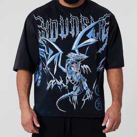 YOUNGLA联名Yu-Gi-Oh游戏王男士超大数码直喷夏季健身运动T恤弹力