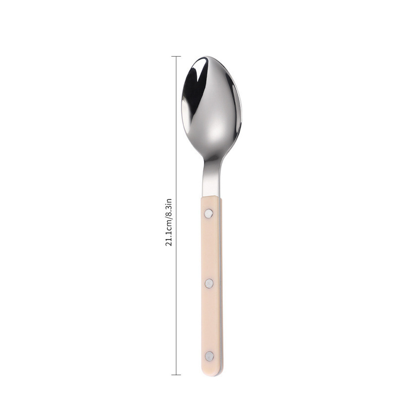 Bistec de acero inoxidable 304, cuchillo y tenedor, imitación de grano de madera, mango de tres clavos, vajilla, cuchillo, tenedor y cuchara de comida occidental, juego de cuchara de postre de alta calidad