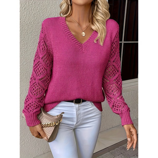 E 97921 Women hollow knit sweater �U��ᘿ�ë��Ů�羳���u