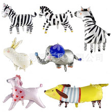 动物贵宾犬斑马大象玉兔骨头腊肠狗铝膜气球宝宝生日背景布置气球