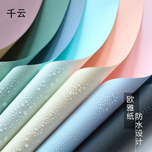 Qianyun Two-Color Ouya Paper Korean Plain Paper Flower Wrapping Paper Gift Bouquet Flower Wrapping Paper High-End Flower Materials Wholesale