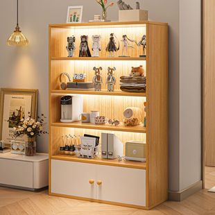 Bookcase Bookshelf Simple Floor Multi-layer Living Room Storage Cabinet Bedroom Wall Bay Window Storage Rack Wooden Cabinet Storage Cabinet