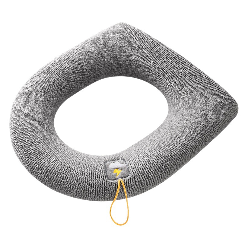 Cojín de asiento de inodoro engrosado asiento de inodoro lavable para el hogar mango de dibujos animados cojín de asiento de inodoro cuatro estaciones cubierta de inodoro universal