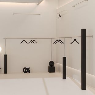 Women's Clothing Store Display Rack Wall Creative Display Rack Black Internet Celebrant Clothes Hanging Rack Clothing Store Wall-mounted Shelf