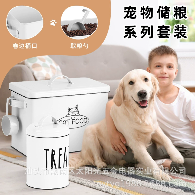 Набор металлических контейнеров для хранения корма для животных, закусок и хлеба от производителя OEM для трансграничной электронной коммерции
