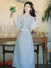 秋季穿搭高级感2023新款法式小清新连衣裙气质绝美打底内搭长裙子