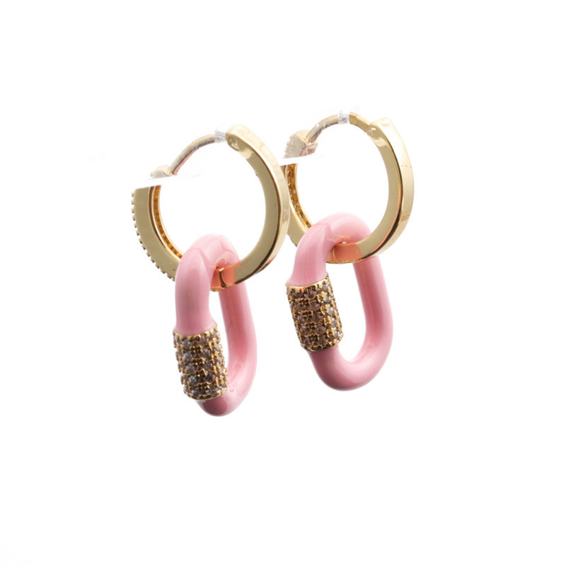 Nueva frontera europea y americana cobre chapado en oro pendientes geométricos del perno prisionero diseño de las mujeres sentido nicho perla mariposa pendientes