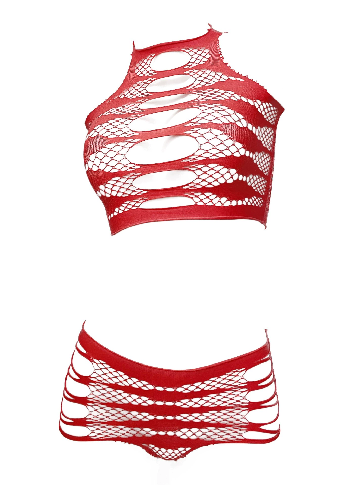 Сет белья Sexy Fishnet Lingerie от марки 越蝶 - Жгучие, соблазнительные униформы для уверенных женщин