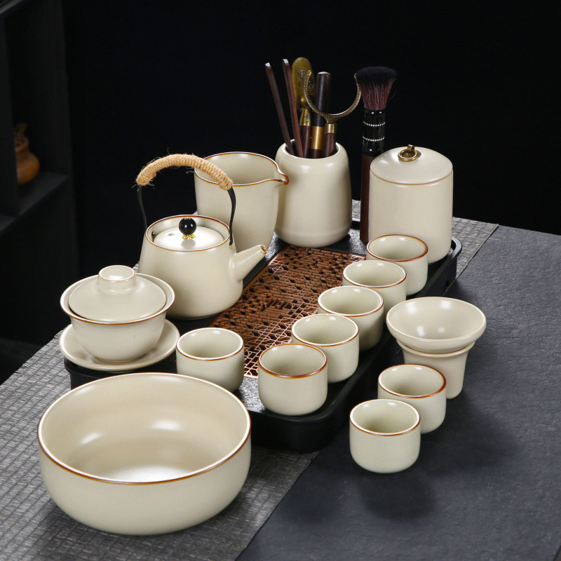 여요 리프트 뚜껑 그릇 8컵 차 캔 다도 차 세척 + 흐르는 창 트레이