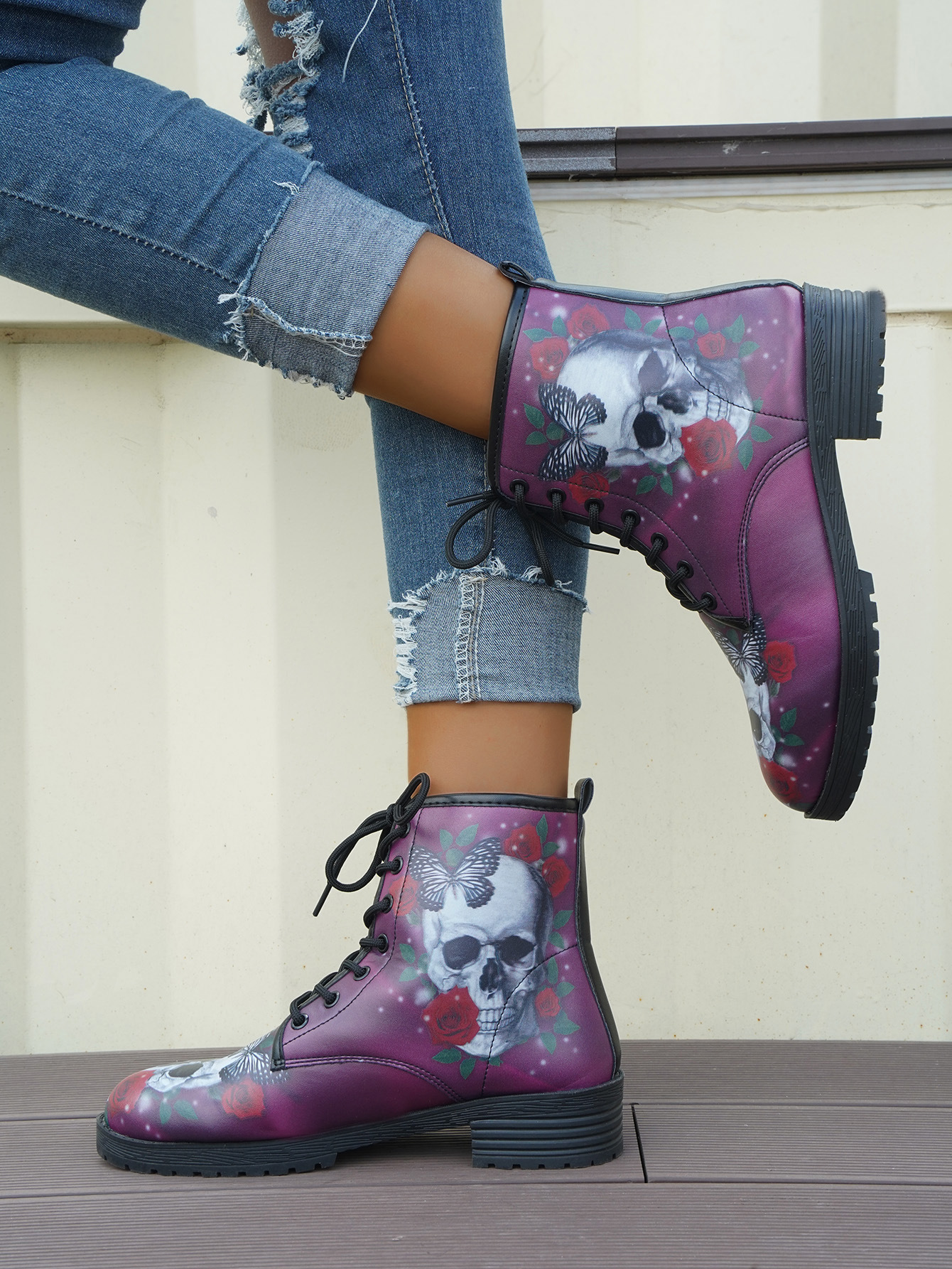 Women's Shoes autumn and winter new Martin boots lace up comfortable PU thick soled short boots British style women's boots_voghion.com