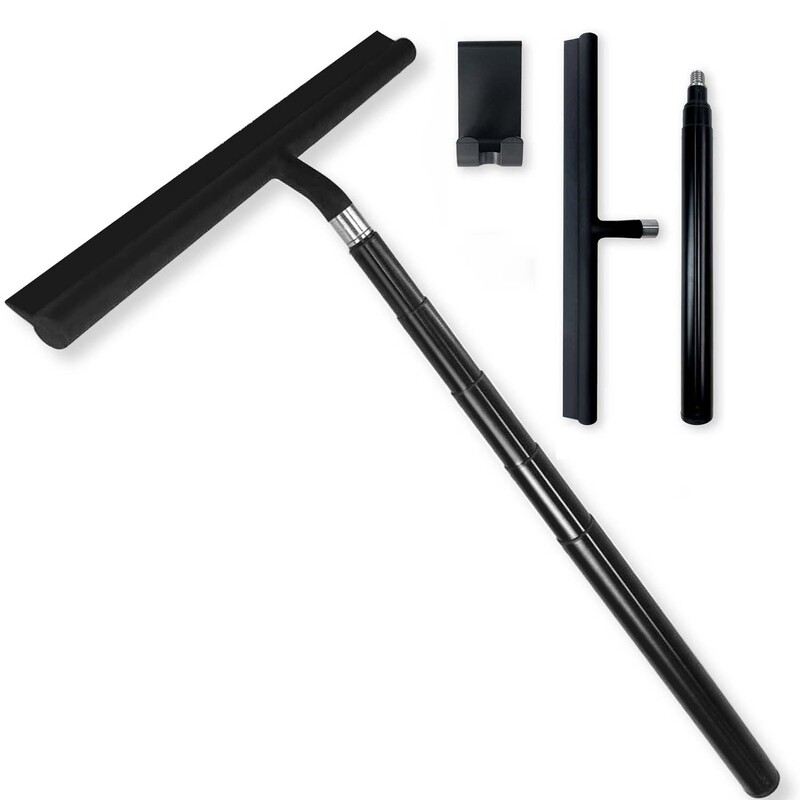 Glass Scraper with Extended Telescopic Rod for Home Use, Scraper Tool for Floors and Windows, Professional Window Cleaning Glass Wiper