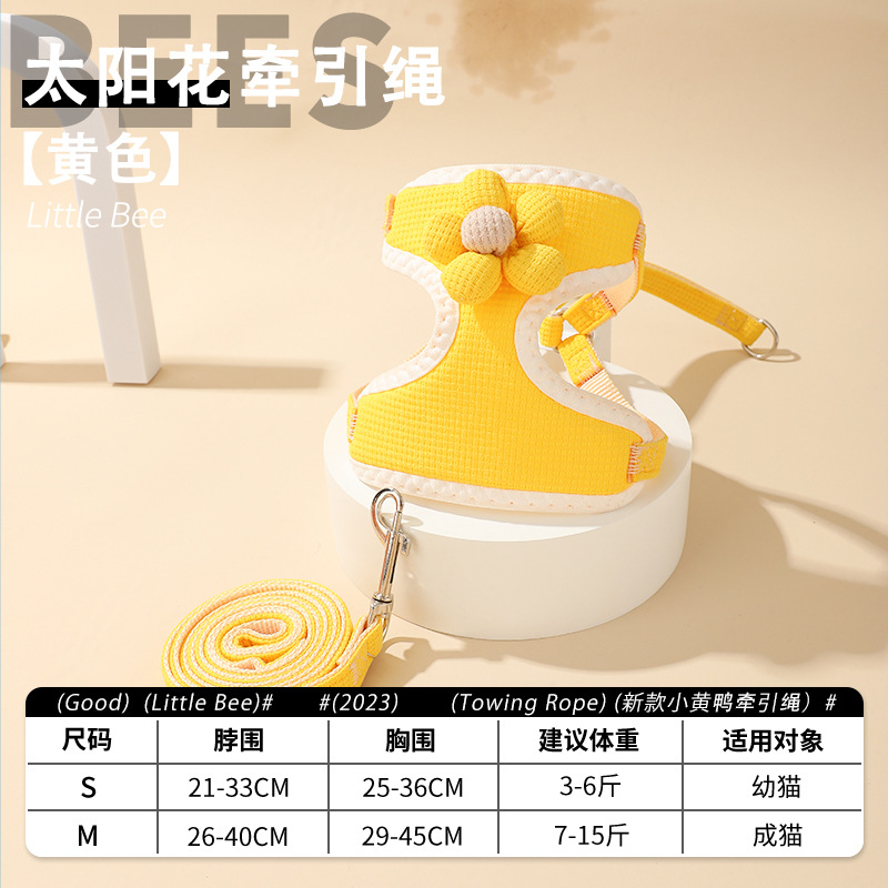 Nuevo estilo gato perro correa de correa tipo chaleco perro mediano y pequeño correa ajustable para el pecho cuerda para pasear perro spot al por mayor