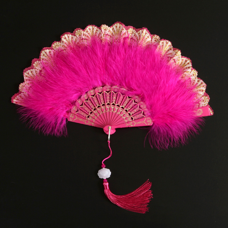 Lolita nuevo clásico ventilador plegable en línea popular estilo retro baile cheongsam pasarela Palacio fan Hada chica ventilador de plumas image 14