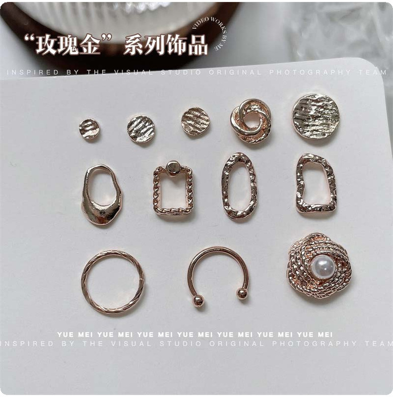 Japanese Style Manicure Round Stripesd Alloy Jewelry Rose Gold Geometric Nail DIY Accessories Metal Accessories Japanese Style Manicure Round Stripesd Alloy Jewelry Rose Gold Geometric Nail DIY Accessories Metal Accessories