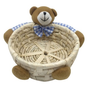 Cute straw corn husk storage basket jewelry storage candy sundries storage basket holiday decoration props