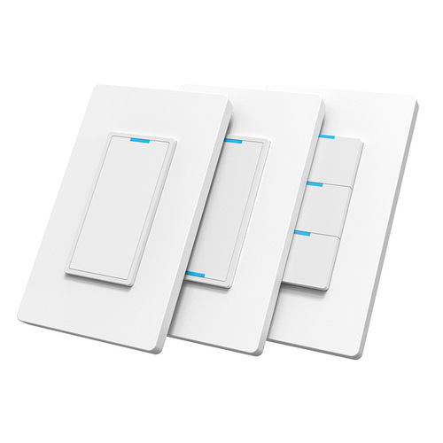 Switch with smart wall opening button for zero fire line connection, Alexa voice control, and mobile APP control