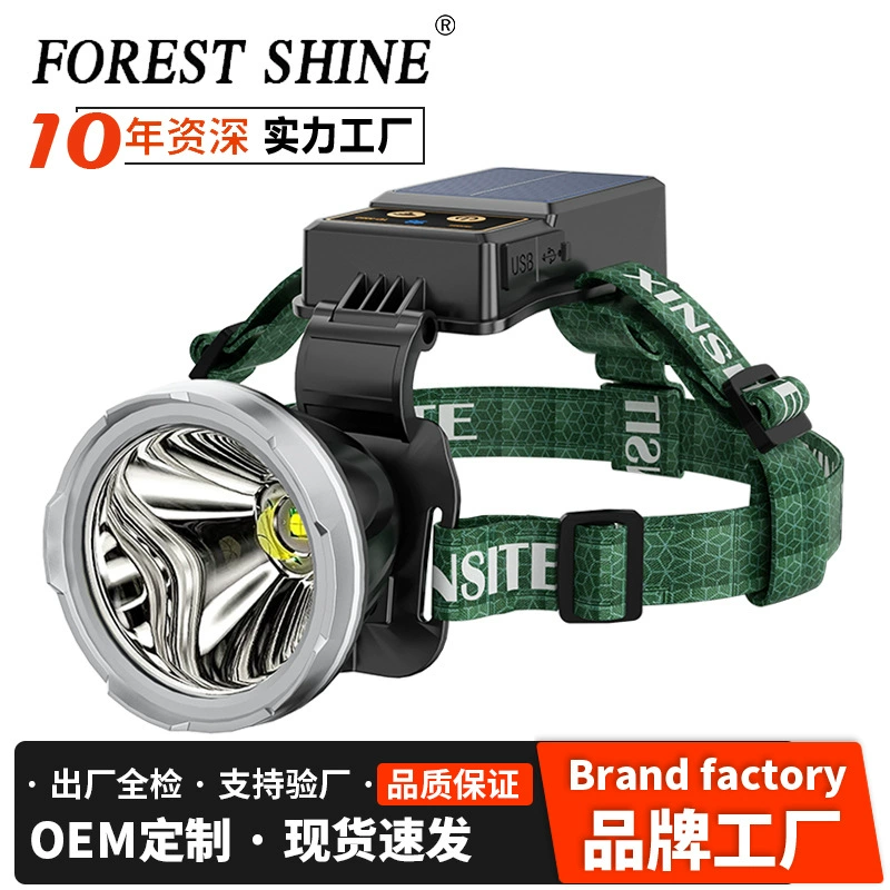 Трансграничные сильный свет фар Водонепроницаемый солнечной головы-установленный свет работы яркий высокой мощности открытый аварийного освещения