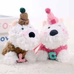 かわいい子犬ペンダントウエストハイランド犬ぬいぐるみおもちゃ人形バックパックキーホルダーペンダントガールフレンドギフト