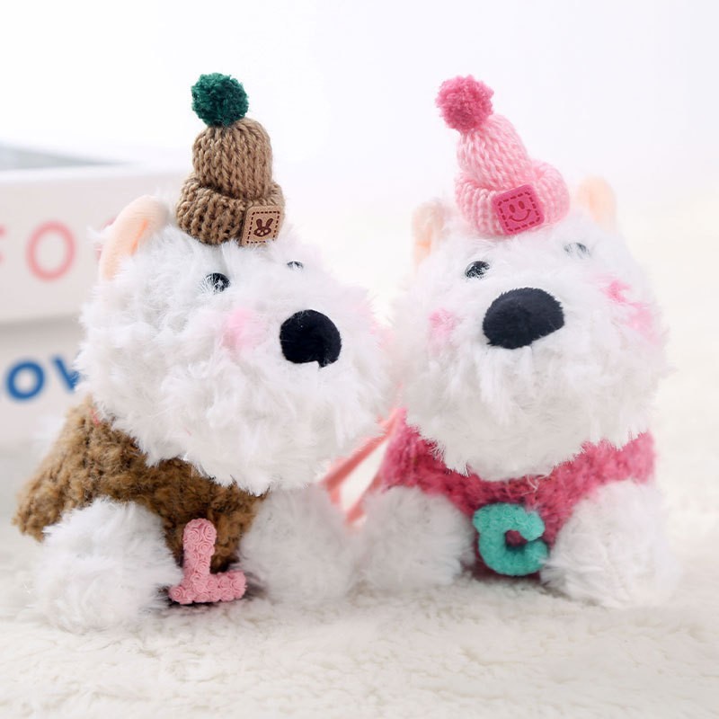 かわいい子犬ペンダントウエストハイランド犬ぬいぐるみおもちゃ人形バックパックキーホルダーペンダントガールフレンドギフト|undefined