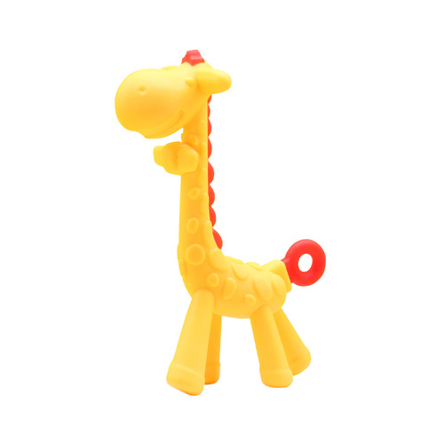 Factory direct sales baby giraffe teether baby deer toy chewy newborn silicone food teething stick