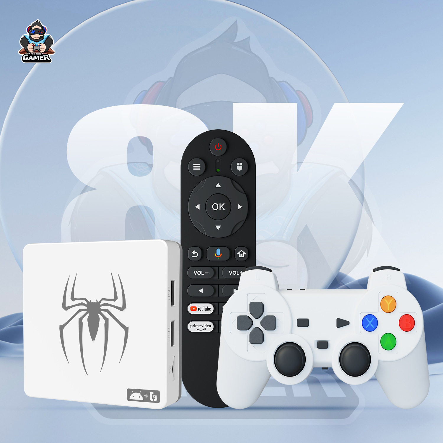 跨境G7双系统家用电视盒游戏机顶盒2.4G双手柄4k高清网络播放器