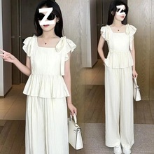 韩版休闲服套装女2025夏季新款时尚洋气减龄妈妈装遮肚显瘦两件套