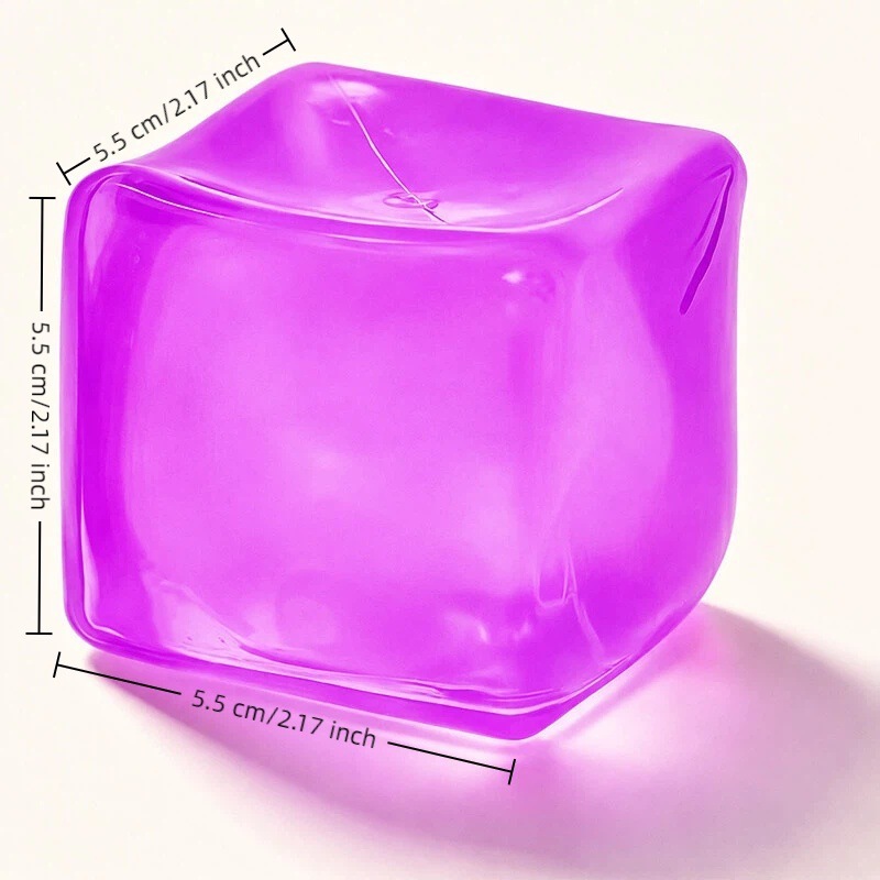 5.5cm solid color ice cube-purple