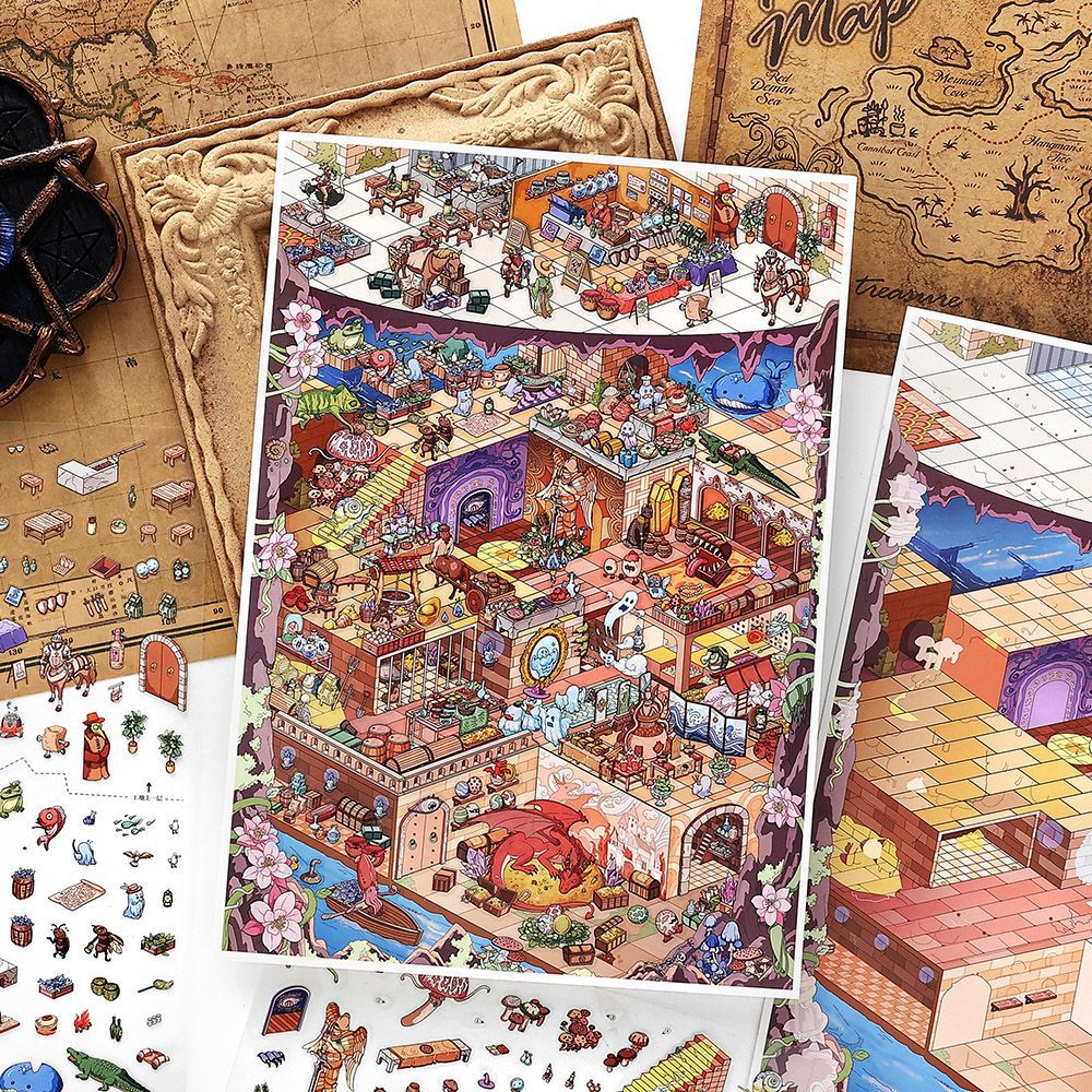 Infeel.Me Extra-Large Size Landscape Stickers, Today's Release Is the Thirty-Seventh Edition: 3D Castle Stickers