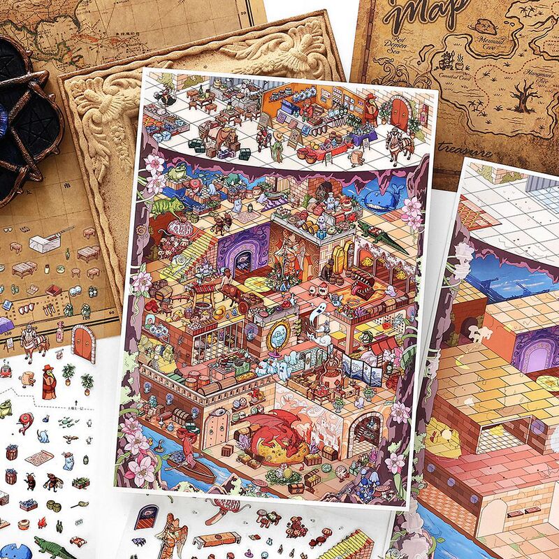 Infeel.Me Extra-Large Size Landscape Stickers, Today's Release Is the Thirty-Seventh Edition: 3D Castle Stickers Infeel.Me Extra-Large Size Landscape Stickers, Today's Release Is the Thirty-Seventh Edition: 3D Castle Stickers