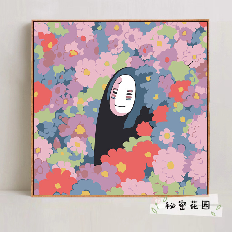 宮崎駿デジタル油絵DIY手描きぬりえ夏目友人帳ポニョ二次元アクリル画インスタ風|undefined