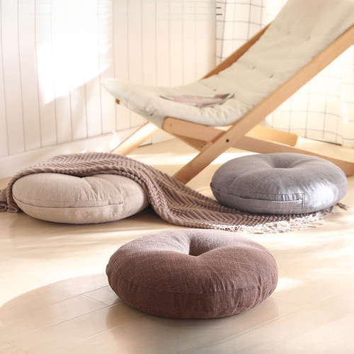Linen cushion with thick round fabric balcony Japanese tatami meditation mat balcony yoga floor large size