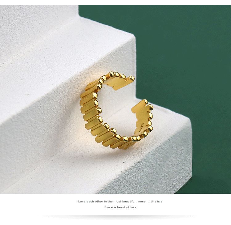 Korean Style Ins SpecialInterest Design Geometric Ring Fashion Irregular Lines Versatile Switchable Index Finger Ring Womenpicture13