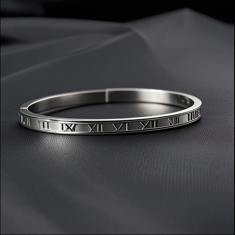 Stainless Steel Roman Numeral Bracelet Cross-Border Best-Selling Greek Numeral Bracelet 18K Gold Versatile Women's Titanium Steel Bracelet