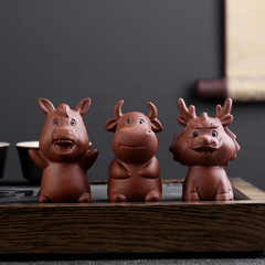 New Purple Clay Twelve Zodiac Animal Figurine Tea Pet Cute Creative Office Desk Mini Ceramic Ornament