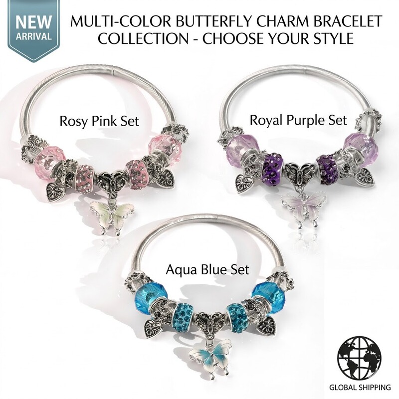 Cross-Border Hot-Selling Panjia Dora Beaded Bracelet for Women, Retro Butterfly Pendant, Snake Bone Chain, Gift for Best Friends, Jewelry Wholesale